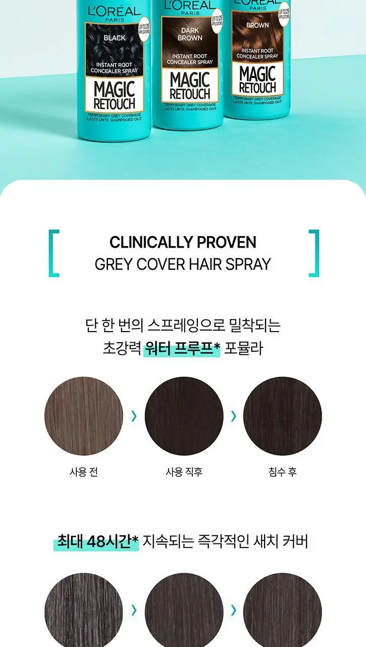 [3초 새치커버] 로레알파리 매직리터치 새치 스프레이 75ml 3종 택 1 상세페이지 7